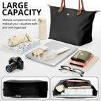 Tote Bag For Women With Purse Organizer Insert, Foldable Waterproof Nylon Bag For Travel, And Daily Use,Medium Size.