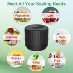 Mason Jar Vacuum Sealer, Vp06+ Electric Vacuum Sealer For Jars | Cordless Handheld Jar Vaccum Sealer With Wide And Regular Mouth Mason Lids,Ideal Present For Mom,Wife Black