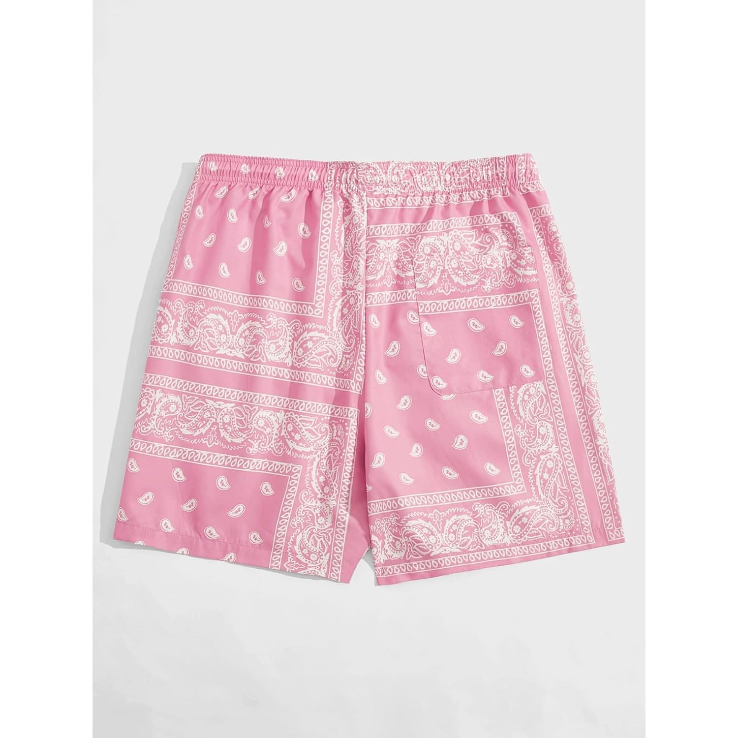 Floerns Men'S Boho Paisley Graphic Print Drawstring Waist Essentials Summer Bandana Shorts With Pocket