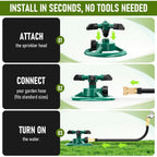 Sprinklers For Yard, Lawn & Garden Sprinkler Automatic 360 Rotating For Large Area Coverage, Grass Water Sprinkler For Kids And Pets Water Fun