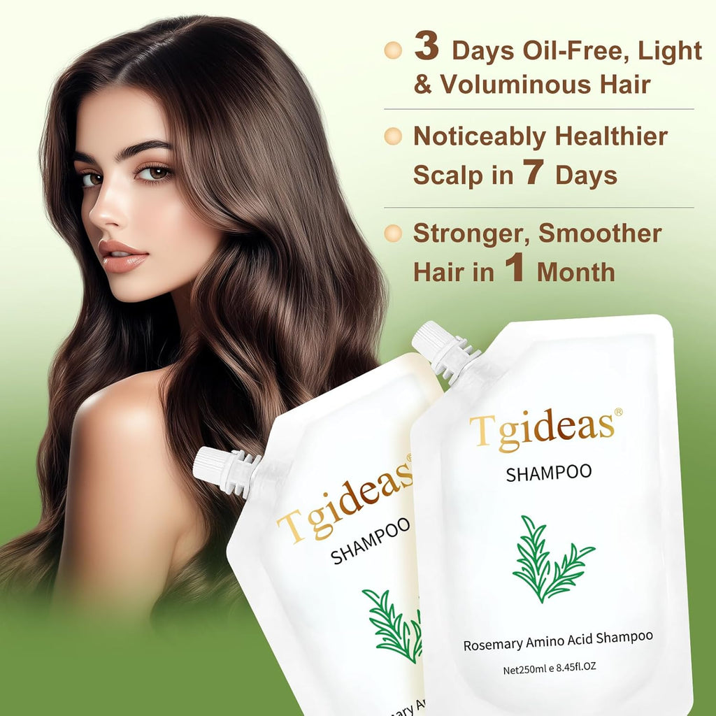 Tgideas Rosemary Amino Acid Shampoo, Hair Growth Shampoo for Thinning Hair Women and Men Hair Loss, Zinc PCA Thicken & Strengthen Scalp with Hydrolyzed Silk 8.45 fl.oz - 2 Packs