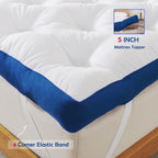 Whatsbedding 5 Inch Memory Foam Mattress Topper Queen For Back Pain, Filled With Flfuffy Soft Breathable Stuffing, Thick Supportive Pillow Top Queen Mattress Topper