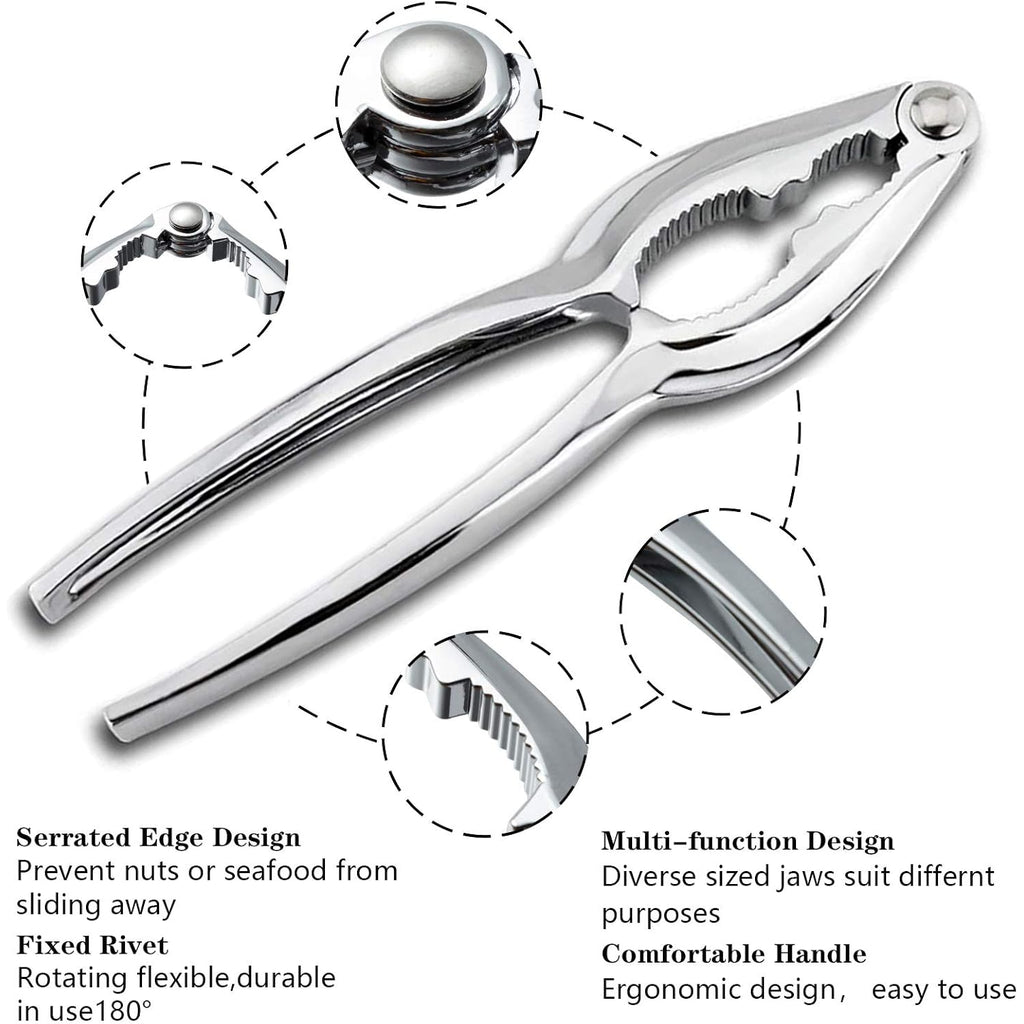10 Pcs Seafood Tools Set - Crab Lobster Crackers Stainless Steel Forks Opener Shellfish Lobster Crab Leg Sheller Seafood Scissors,1Set