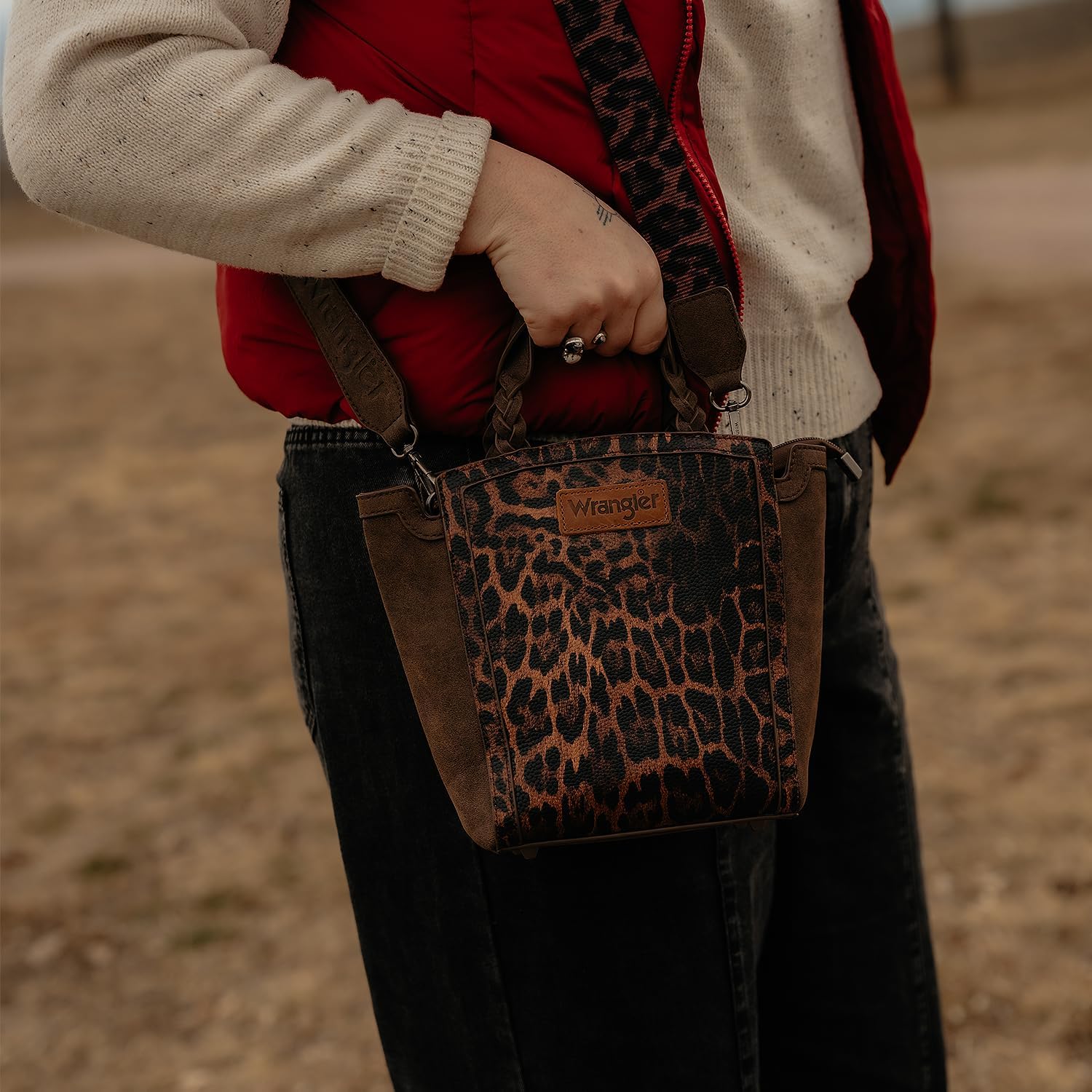 Wrangler Purse for Women Animal Print Crossbody Bags Top-Handle Shoulder Bag for Everyday Travel Casual Use