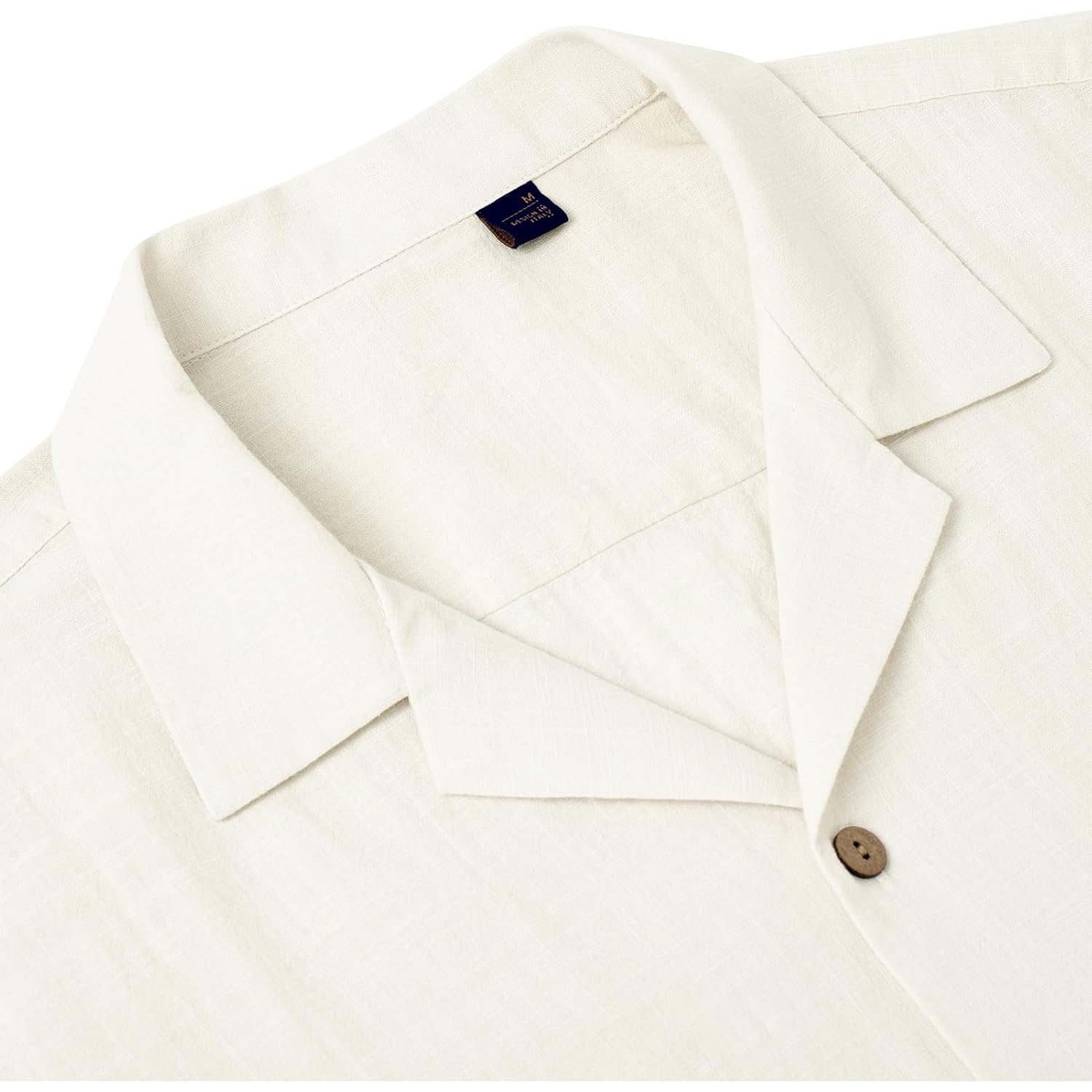 Alimens & Gentle Mens Linen Shirts Cotton Hawaiian Shirts Short Sleeve Button Down Shirts Casual Summer Beach Tops