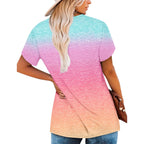 Womens Tops Short Sleeve Shirts for Women V Neck Summer Tunic Tops Ladies Blouses Casual Loose Fit