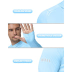 Roadbox Upf 50+ Mens Sun Hoodie, Long Sleeve Uv Protection Fishing Shirt With Pocket, Outdoor Running Athletic Rash Guard