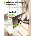 USX Mount TV Wall Mount for Most 26-60 Inch TVs up to 77 lbs, Full Motion Wall Mount TV Bracket with Swivel Tilt Single Stud Design for Corner, Max VESA 400x400mm fit Most 32 40 42 43 50 55 60 TVs
