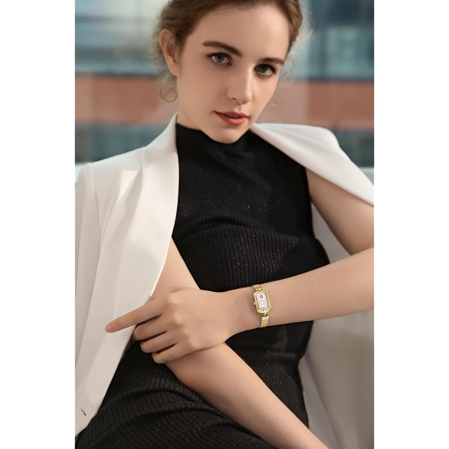 Golden Maple Watches For Women, Small Oval Stainless Steel Case, Mother Fo Pearl Dial, Dainty Ladies Watches, Luxury Gifts For Her