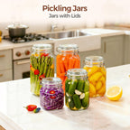 Comsaf Large Square Glass Jars With Airtight Lids 78 Oz 3 Pack Wide Mouth | Flour Sugar Rice, Coffee Storage, Pantry Organization, Large Capacity, Cabinet Organization, Dry Goods, Sourdough Pickling