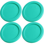 Pyrex 7202-Pc 1-Cup Green Food Storage Lid (4-Pack) - Made In Usa | Bpa-Free Plastic | Spill-Reducing Closure | Lightweight Construction | Kitchen Organization