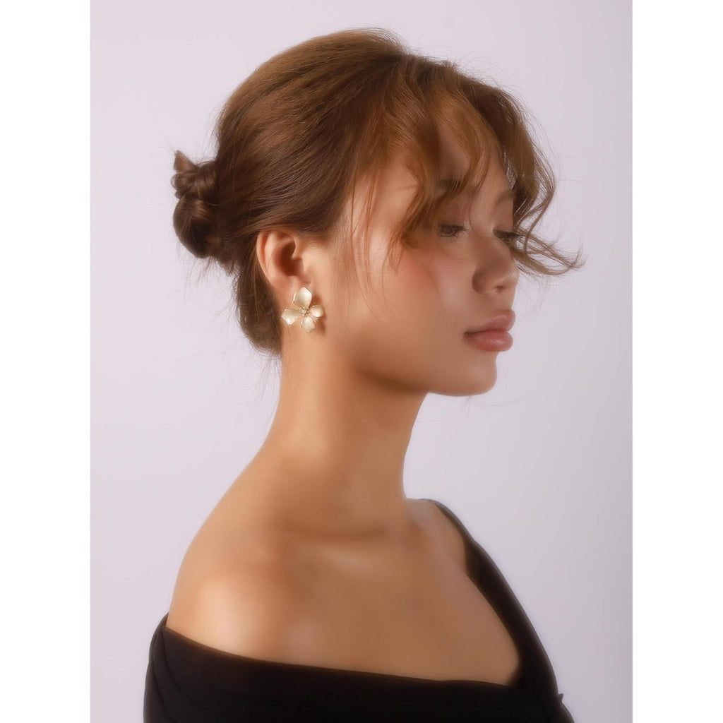 OJERRY Elegant Pastel Flower Stud Earrings for Women, Floral Earrings Jewelry Accessories Romantic Cool Gifts for Her Women in Their 20s 30s