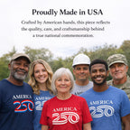 Shirt, Cotton Tee 5.4Oz, Usa 250Th Anniversary Merchandise | Official America 250 Merchandise, Unisex, Crew Neck, Large Logo Design