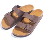 Fitory Mens Sandals, Arch Support Slides With Adjustable Buckle Straps And Cork Footbed Size 7-14.5