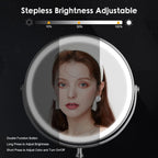 Deiovwxs Makeup Mirror, Rechargeable Vanity Mirror With 3 Lights, 1X/10X | Adjustable Brightness, 3000Mah, Double-Sided, Gift For Mom, Women, Wife, Girls, Dorm Room Essential