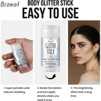 Brzeaf Waterproof Mermaid Glitter Stick, Shimmery& Long Lasting, Soccer World Cup Singer Concert Music Rave Accessories, Hair Eyeshadow Face Body Glitter, Glitter Stick Makeup