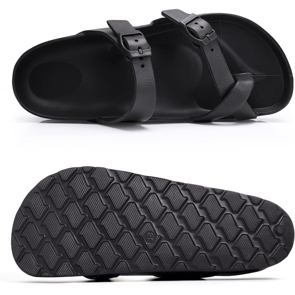 Goosecret Women'S Platform Sandals With Arch Support Comfortable Foam Slides Summer Beach Sandals With Adjustable Buckle
