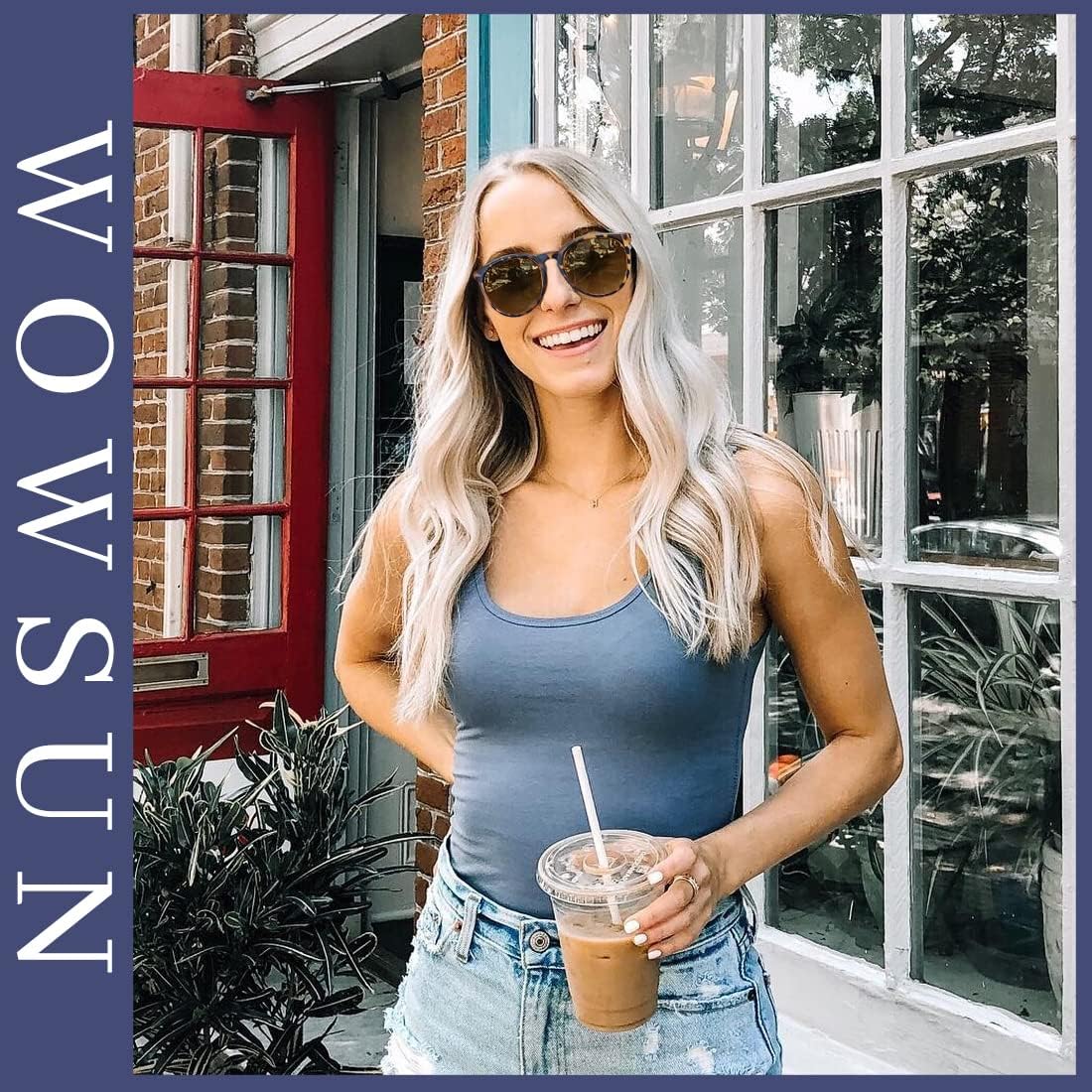 WOWSUN Retro Polarized Sunglasses Womens Trendy Round Classic Glasses 3 Pack: Black+brown Lens Leopard Frame+black Lens Leopard Frame