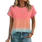 Zeagoo Womens Tops Short Sleeve Cute Summer Blouses Crew Neck Dressy Casual T Shirts Work Clothes S-2XL