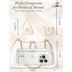Gold Clutch Purses for Women - Elegant Sparkling evening bags for Wedding Galas, Prom Nights, Cocktail Parties& Formal Events