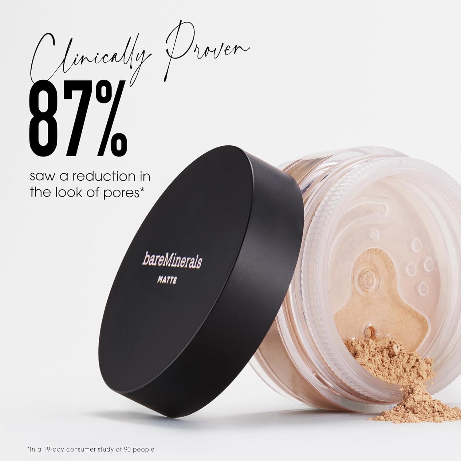 bareMinerals Original Matte Loose Powder Foundation SPF 15, Clean Mineral Powder Face Makeup, Sheer-to-Full Coverage, Reduces Shine, Dermatologist-Tested, Skin-improving Makeup For Sensitive Skin