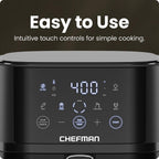 Chefman Air Fryer – 4 Qt Compact Airfryer For Quick & Easy Meals, Features Hi-Fry Technology For Extra Crisp, Easy-View Window, Touch Controls With 4 Presets, Nonstick & Dishwasher Safe Basket - Black