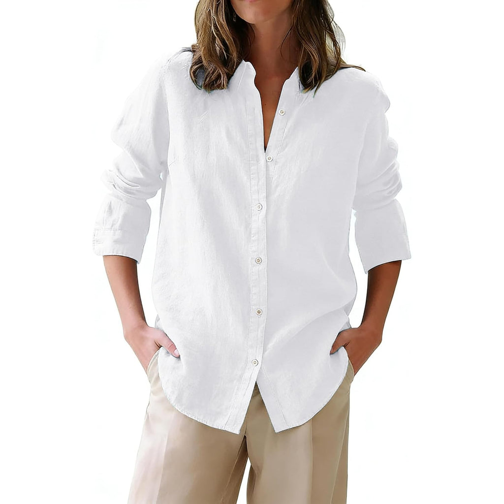 Button Down Shirts for Women Oxford Shirt Cotton Dress Shirts Collared Long Sleeve Wrinkle Free Blouse Tops