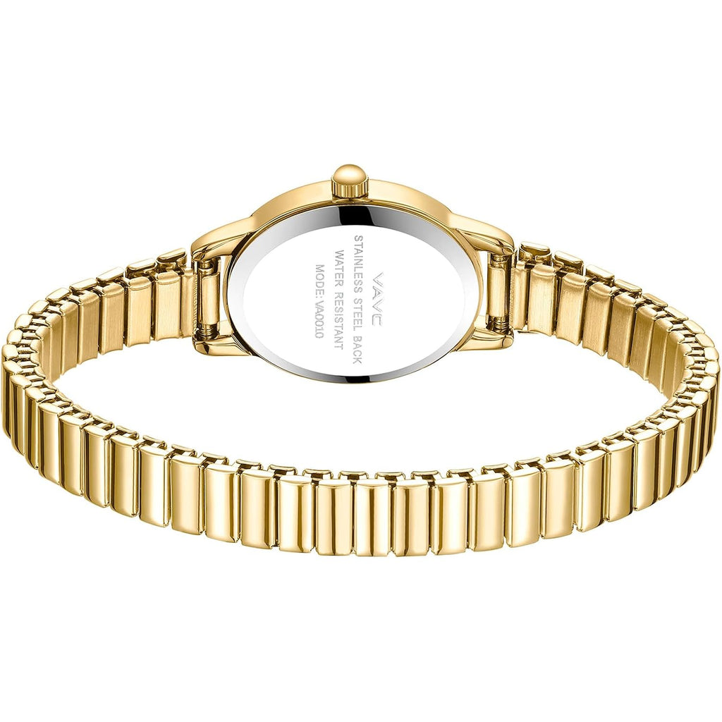 Gold Watch Waterproof Nurse Watch For Medical Professionals,Students,Women-Military Time Easy Read Dial,24 Hour With Second Hand,Stainless Steel Expansion Band