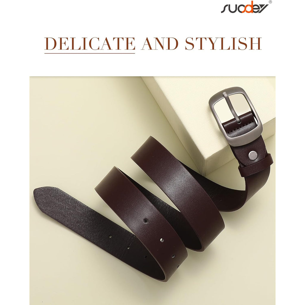 SUOSDEY Women Belts For Jeans Dresses Pants Ladies Leather Waist Belt with Elegant Buckle, Width 1.3"