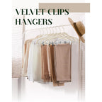 Cozymood Velvet Skirt Hangers - Pack Of 24 - Velvet Hangers With Clips Ultra Thin Non Slip Velvet Pants Hangers Space Saving Clothes Hanger For Trouser, Skirts, Jeans, Dress (Beige)