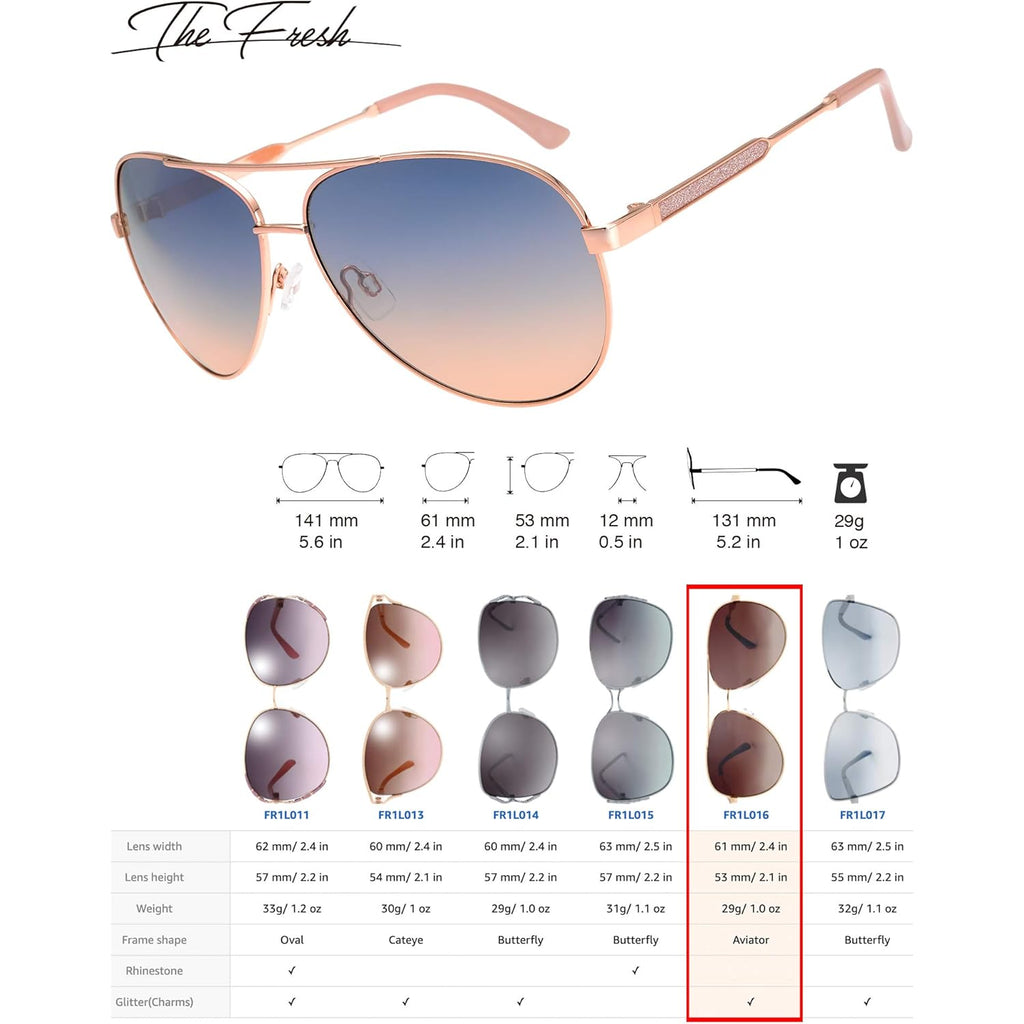 The Fresh Classic Crystal Elegant Women Beauty Design Sunglasses Gift Box