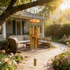 Bamboo Wind Chimes, Deep Tone Wooden Wind Chime Outdoor Garden Decor | Natural Wooden Wind Chimes For Outside With Soothing Tones, Durable Outdoor Design, Easy Hanging Hook, Perfect Garden Decor