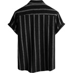 Vatpave Mens Summer Striped Shirts Button Down Short Sleeve Vintage Beach Hawaiian Shirts With Pocket