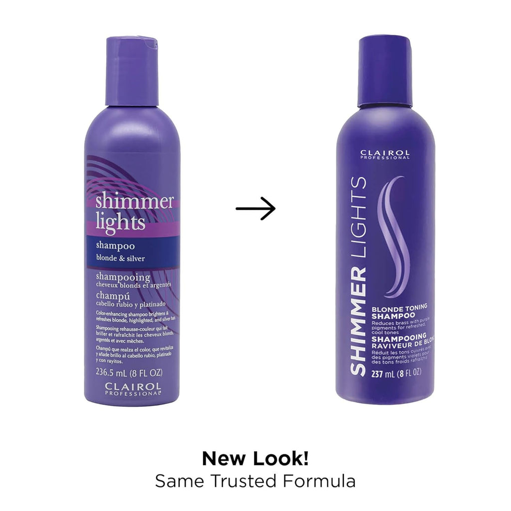 Clairol Professional Shimmer Lights Purple Shampoo| Neutralizes Brass & Yellow Tones | For Blonde, Silver, Gray & Highlighted Hair