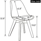 Lssbought Mid Century Modern Dining Chairs,Shell Lounge Plastic Side Chair With Soft Padded And Wooden Legs For Dining Room Living Room Bedroom Kitchen Set Of 2 (White)