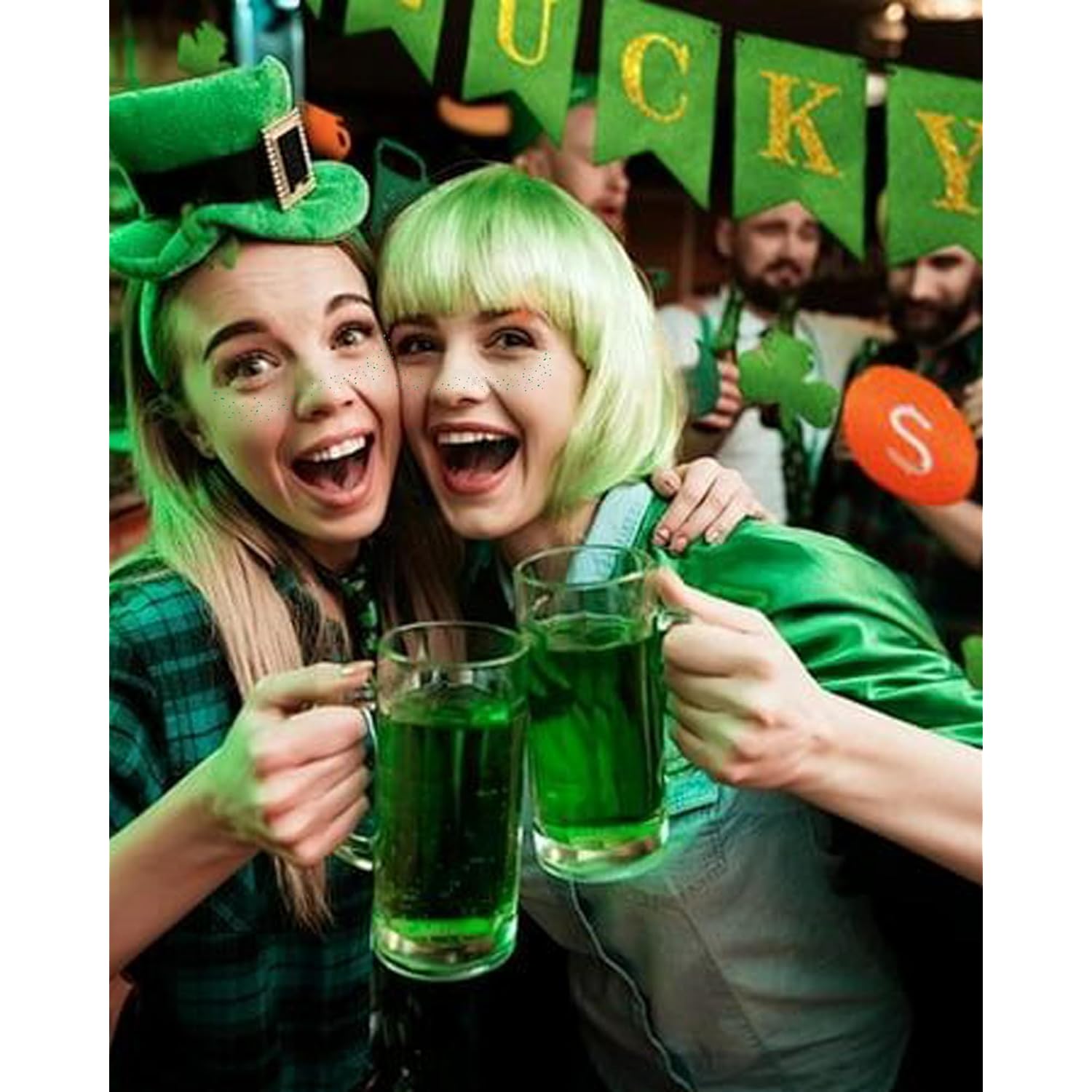Green Face Glitter - Waterproof and Long-Lasting Body Glitter Freckles, Sparkle Makeup Patches for ST Patricks Parties (Green - 8 Sheets)