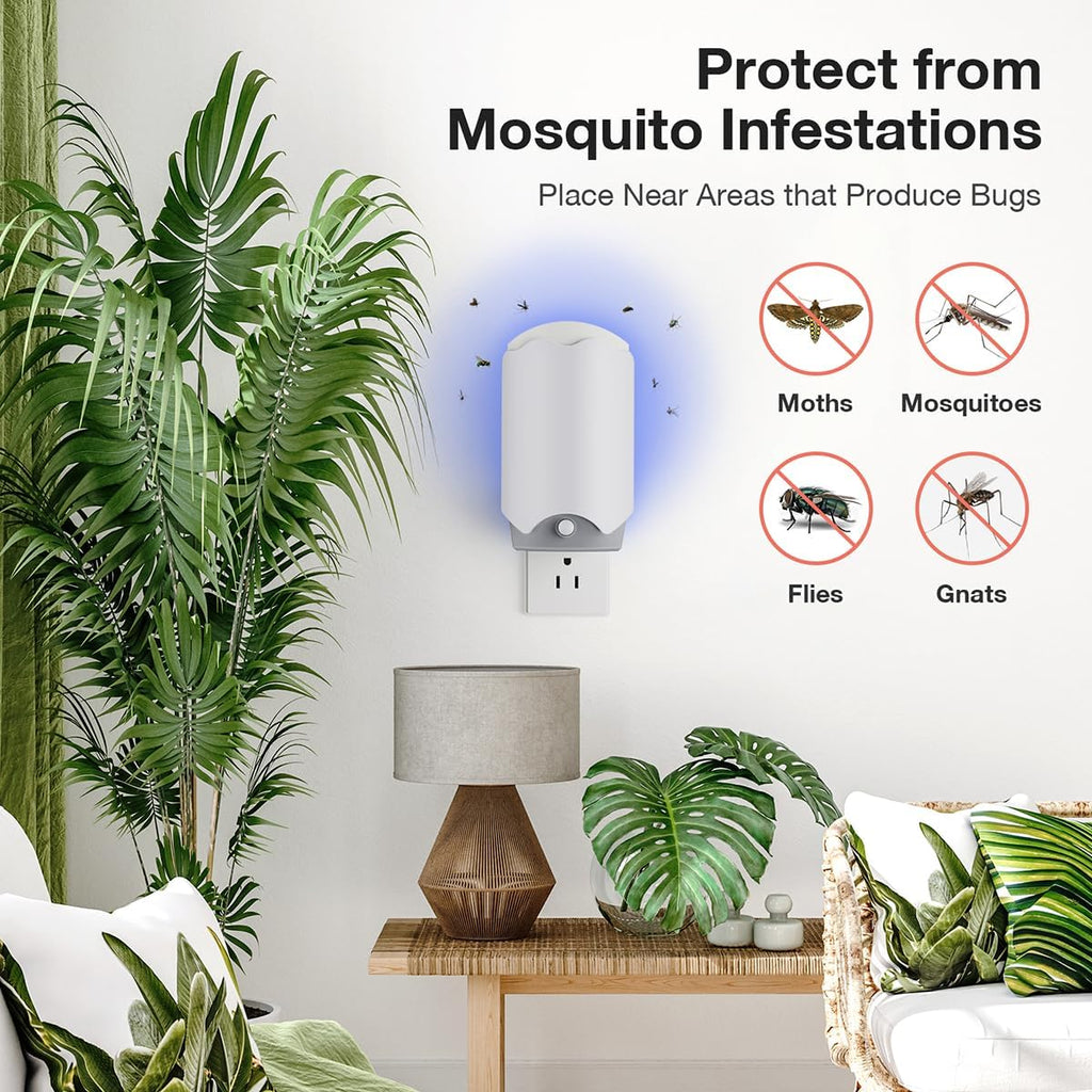 Forhimn Fly Trap Indoor, 2 Plug-In Fly Catchers With 6 Glue Card Refills, Fruit Fly & Gnat Trap For Home, Sticky Light Catcher For Flying Insects, Gnats & Moths, Clean & Quiet Indoor Plug-In Device