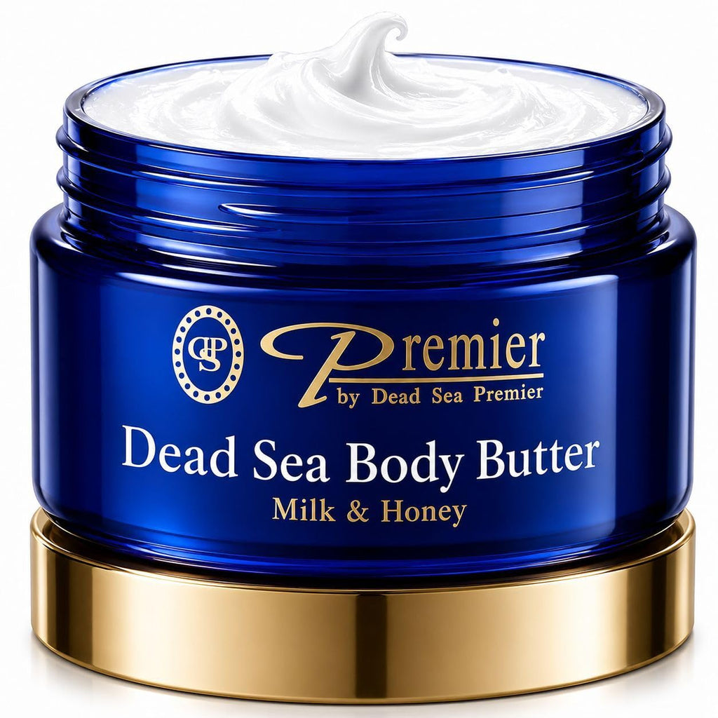 Premier Dead Sea Anti-Aging Body Cream - Deep Moisturizing Body Butter For Dry Skin With Dead Sea Minerals, Firming Lotion For Women, Luxury Skin Care (Milk & Honey, 5.95 Fl Oz)