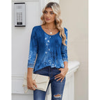 Zeagoo 3/4 Sleeve Tops for Women Crew Neck Blouses Pleated Casual Shirts Fall Work Clothes 2026