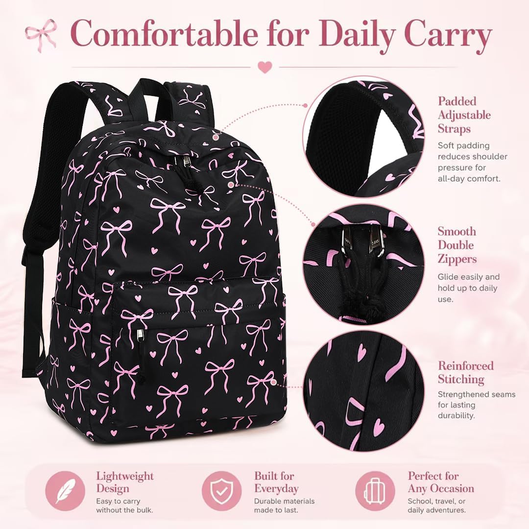 Backpack For Teen Girls Bookbags School Backpack With Lunch Box And Pencil Case 3 In 1 School Bags Set