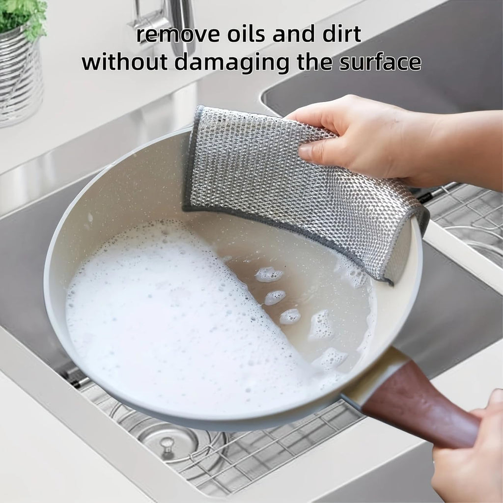 10pcs Miracle Cleaning Cloth - Ultra-Durable Mesh Ultrafine Fiber Set - Easy for Dry and Wet Cleaning - Very Suitable for Tableware, Metal Surfaces, etc.! No Scratches Kitchen Genius