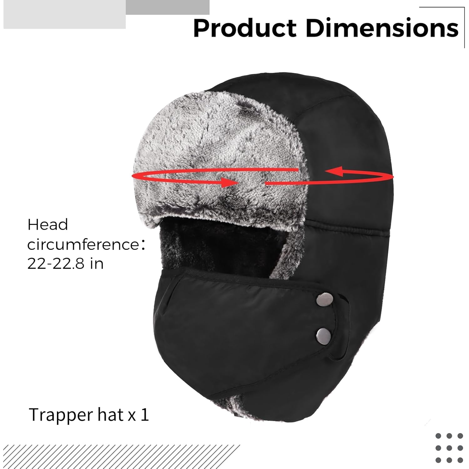 Homaisson Winter Hats with Mask Trapper Trooper Hat with Ear Flaps Russian Bomber Ushanka Hats Men Women Waterproof Windproof