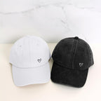 Pairxily Vintage Heart Embroidered Baseball Cap Distressed Adjustable Hat for Women Low Profile Dad Hats Unisex Cotton Cap
