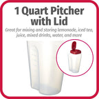 Goodcook 1 Quart Bottle With Snap Lock Easy-Pour Lid, Bpa Free, Clear