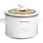 Elite Gourmet Mst-250Xw Electric Slow Cooker Ceramic Pot Adjustable Temp, Entrees, Sauces, Stews & Dips, Dishwasher Safe Glass Lid & Crock