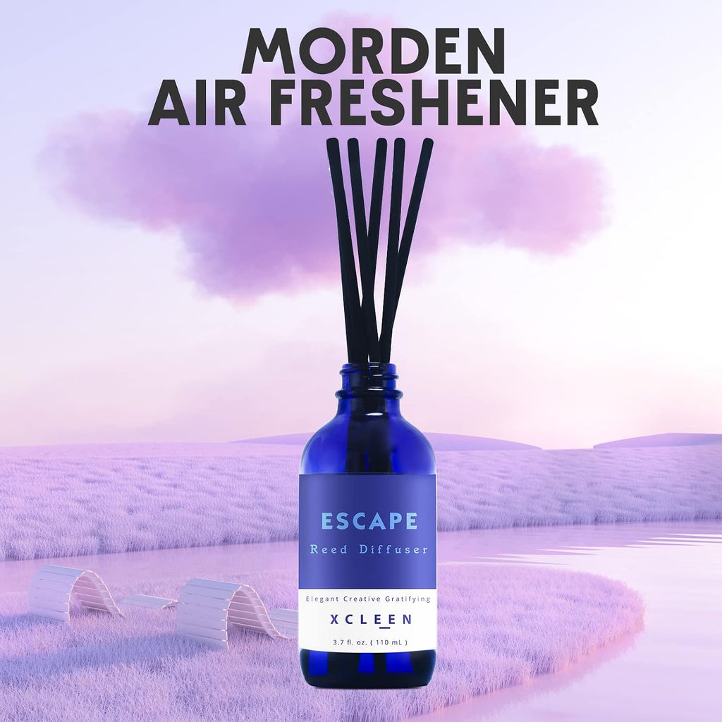 Xcleen Reed Diffusers Set, 3.7 Oz Scent Diffuser, 6 Reed Diffuser Sticks, Home Fragrance Hyacinth, Peony & Citrus, Aromatherapy Oil Diffuser Reeds, More Masculine Scent, Bathroom & Office Decor 110Ml