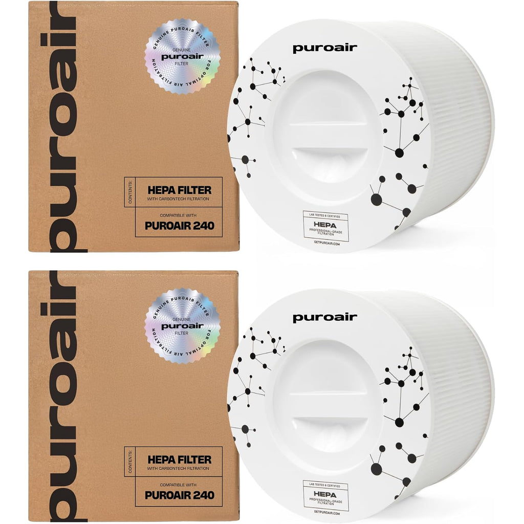 Puroair 240 Replacement Filter - Genuine Puro Air 240 Filter Replacement - Official Puroair Air Purifier Hepa Filter With Carbontech Filters 99.9% Of Pollen, Dust, Pet Dander, Smoke, Odors (2Pk)
