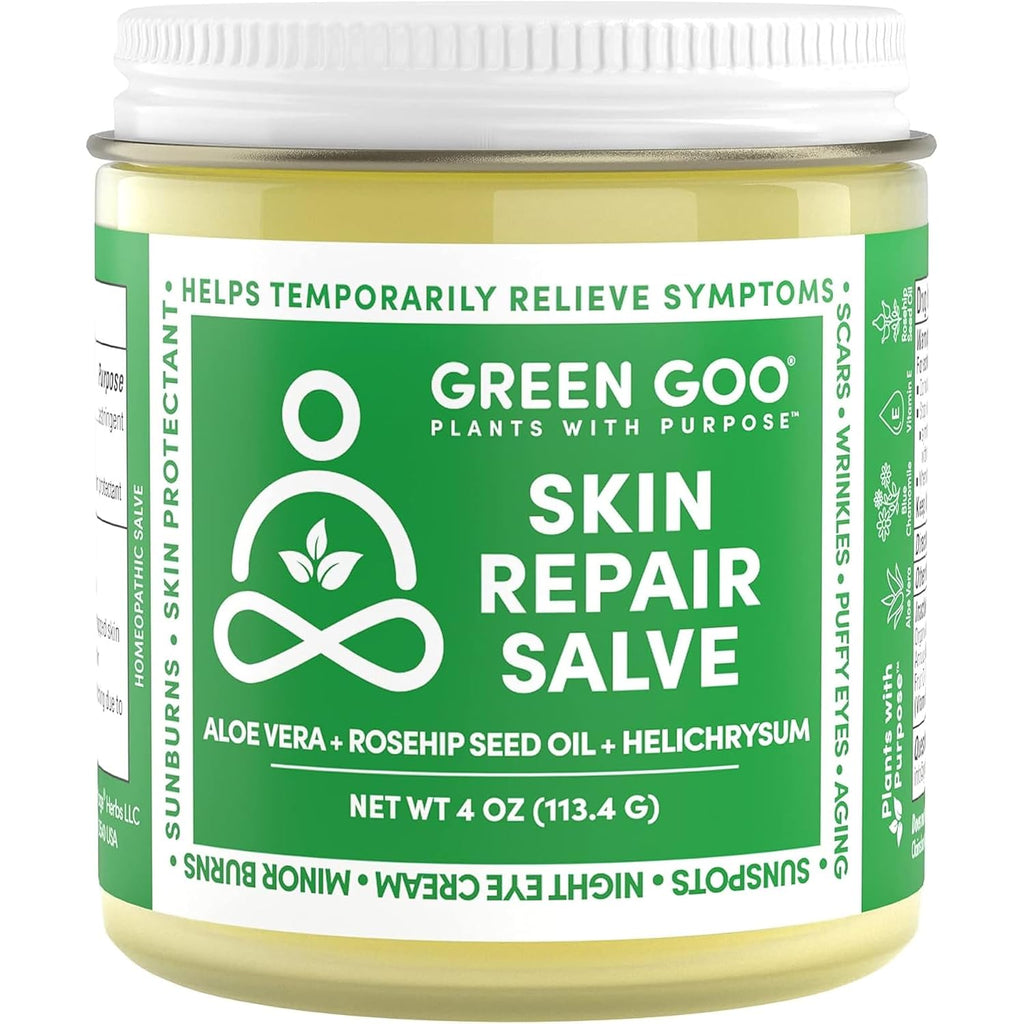 Green Goo Skin Repair Healing Salve, Natural Body & Face Moisturizer With Aloe Vera, Improves Skin'S Appearance, Great For Scarring & Wrinkles, 4 Oz