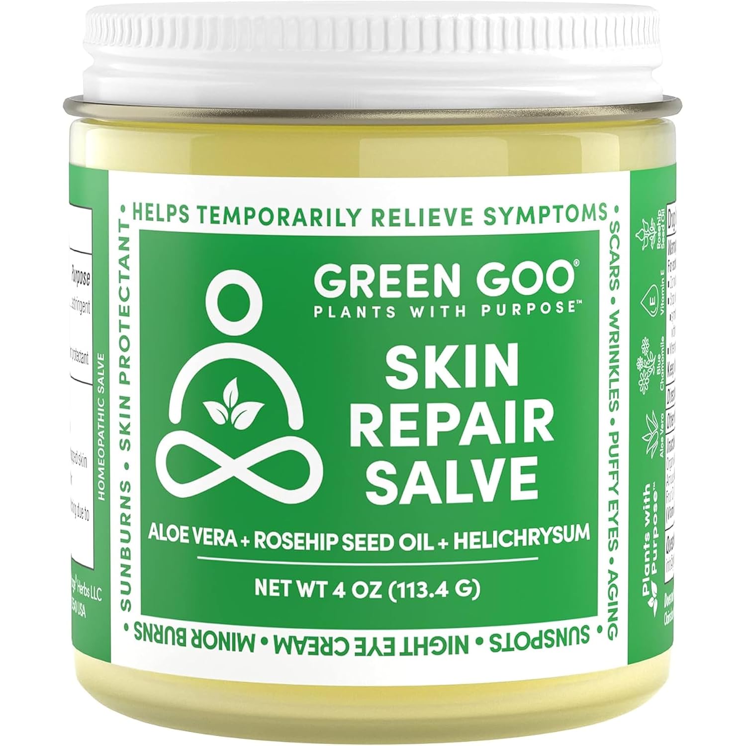 Green Goo Skin Repair Healing Salve, Natural Body & Face Moisturizer With Aloe Vera, Improves Skin'S Appearance, Great For Scarring & Wrinkles, 4 Oz