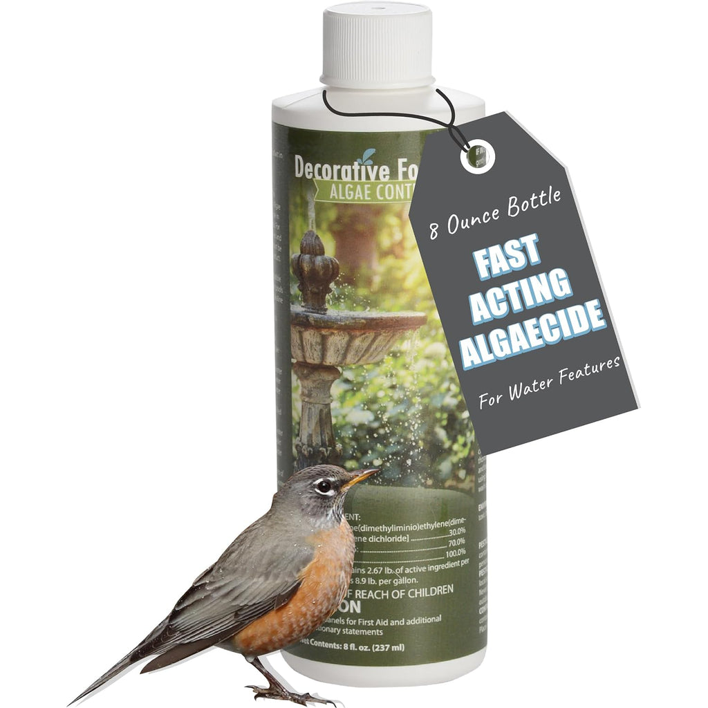Fountain Algaecide And Clarifier - 8Oz - Kills And Inhibits All Types Of Algae Growth, Formulated For Small Ponds And Water Features, Treats Up To 8,000 Gallons
